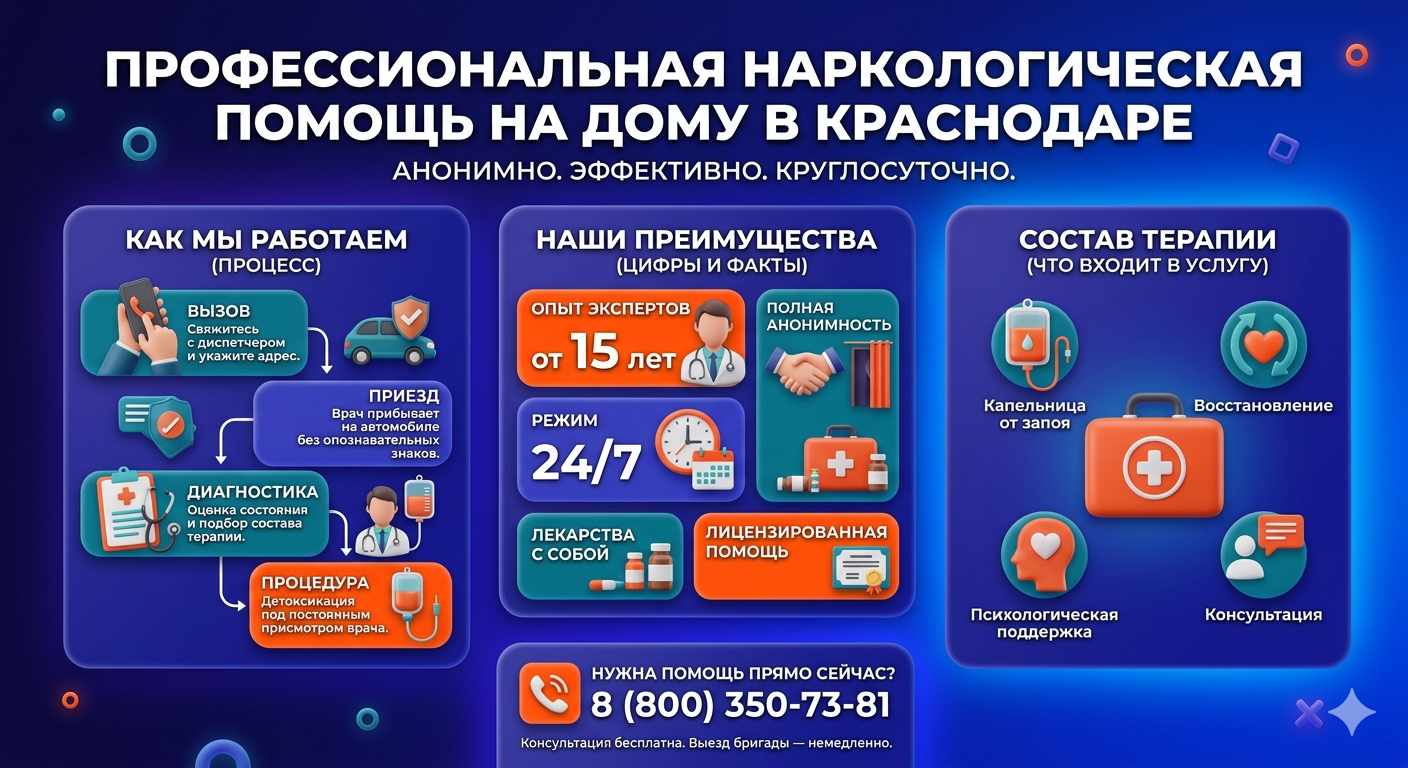 Инфографика о принципах лечения алкоголизма на дому в Вельске: этапы вызова нарколога, преимущества анонимной детоксикации и состав медицинской помощи.